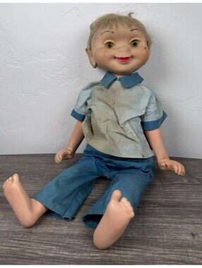 Vintage 1960 Whimsie Doll Creepy Halloween Prop Rubber Vinyl Oddity Horror 20in